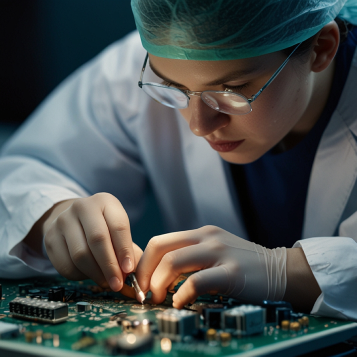 medico operando um circuito